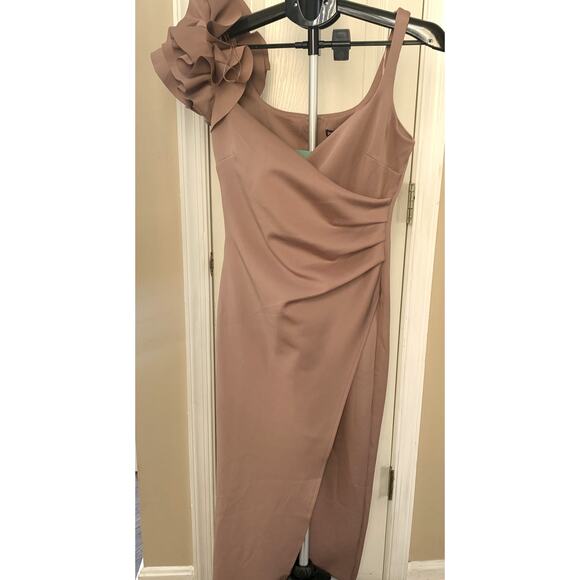 Sam And Jess Floral Applique Sleeveless Evening Gown - ACORN CHESTNUT Size 6 - Picture 3 of 15